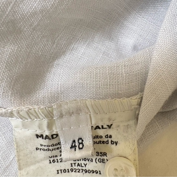 ROSSO35 Made in Italy Linen Ethereal Light Grey Button Down Tunic Sleeveless Top - Picture 14 of 16